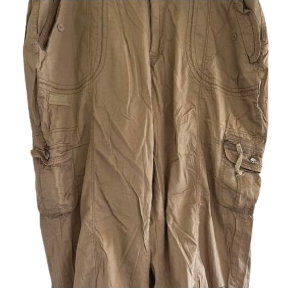 Deja Bleu Cargo Pants Y2K Revival Utility Chic Tan Size 20 Streetwear - Picture 4 of 7